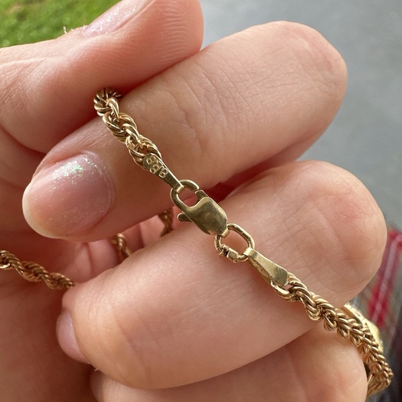 Vintage 14k gold rope chain necklace 20 inches - Picture 5 of 7
